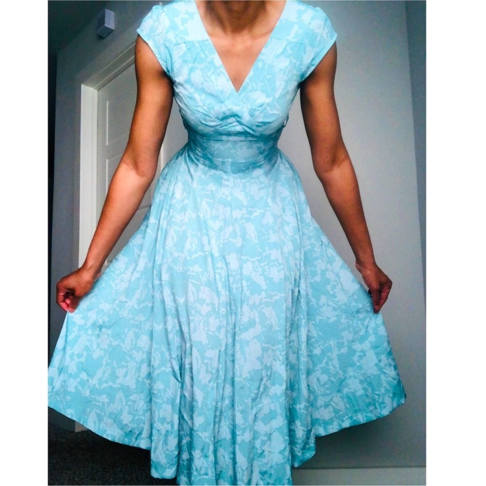 Teal Print Summer Dress
